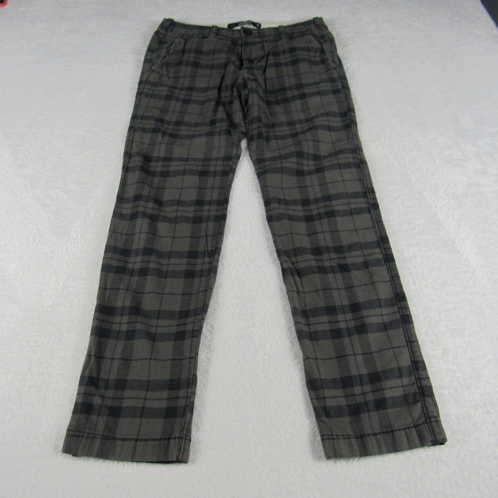 Hollister Skinny Chino Women W28 L30 Grey Plaid Excellent Epic‎ Flex Pants